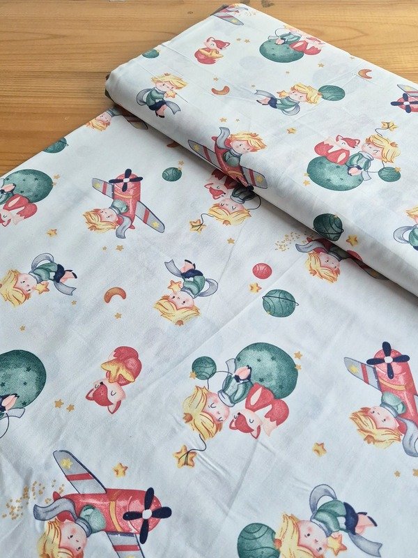 Tela Sarga Principito Fondo Blanco