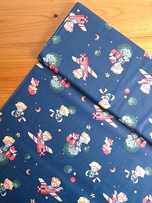 Tela Sarga Principito Fondo Azul Oscuro