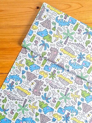 Tela Sarga Dinosaurios y Palmeras Tropicales