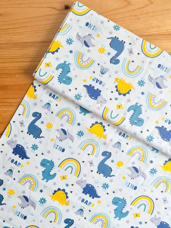 Tela Sarga Dinosaurios y Arcoíris "Roarrr Dino"