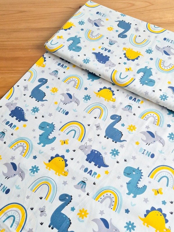 Tela Sarga Dinosaurios y Arcoíris "Roarrr Dino"