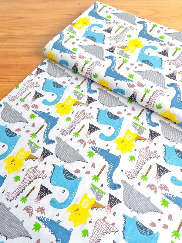 Tela Sarga Dinosaurios y Volcanes