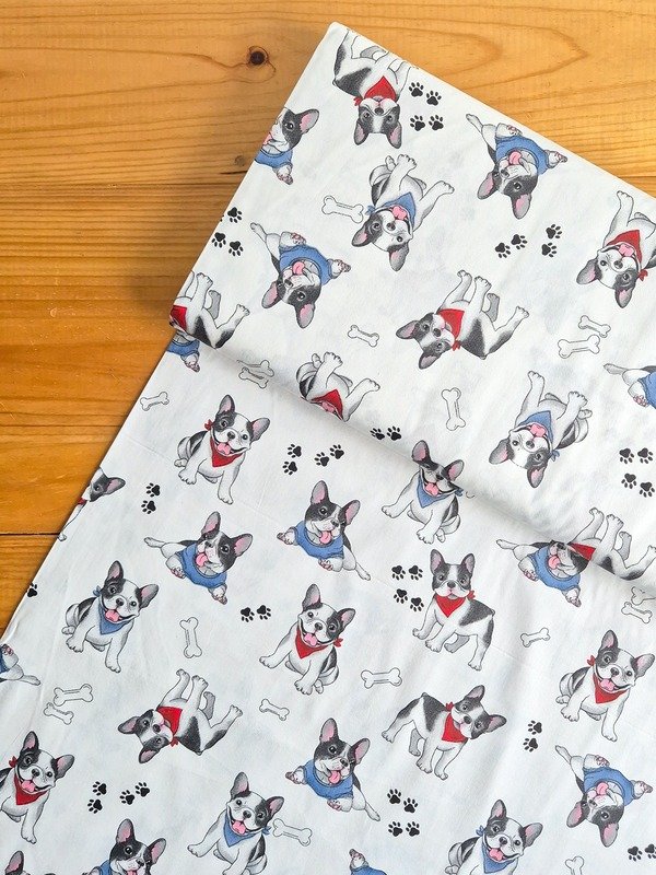 Tela Sarga Bulldogs con Pañuelos