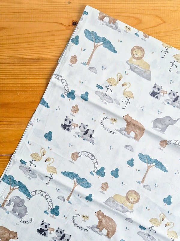 Tela Sarga Pandas, Elefantes y Osos en el Zoo