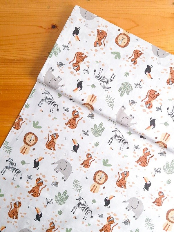 Tela Sarga Leones, Cebras y Leopardos Bebés