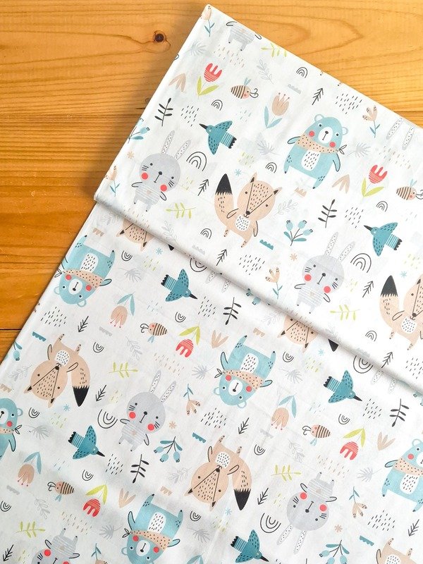 Tela Sarga Osos y Animales Pastel