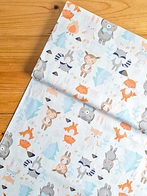 Tela Sarga Mapaches, Osos y Zorros del Bosque