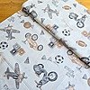 Tela Sarga Motos, Aviones y Balones "It's a Boy's World!"