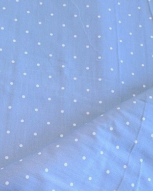 Tela Sarga Lunares Blancos Sobre Azul