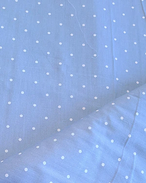 Tela Sarga Lunares Blancos Sobre Azul
