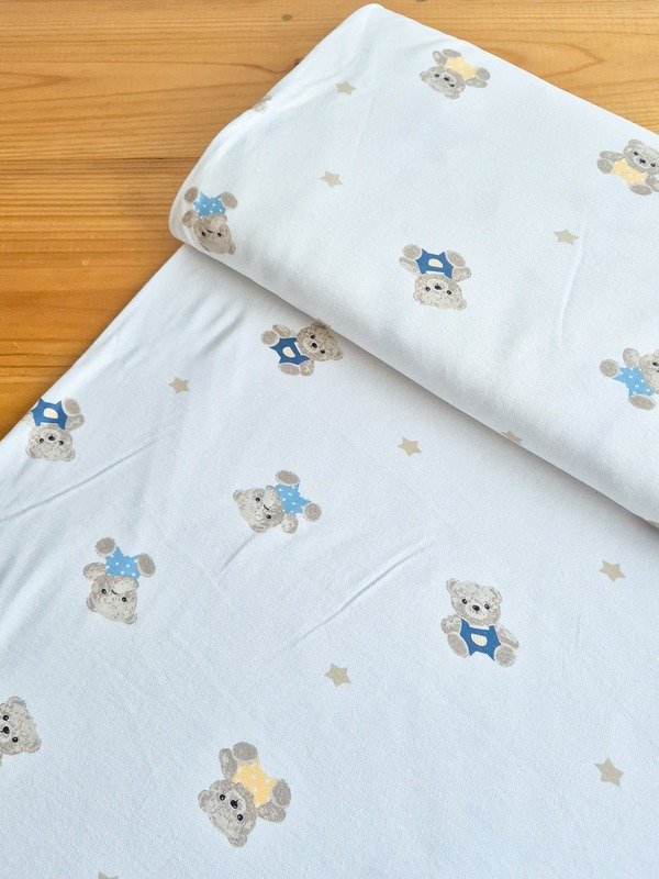 Tela Interlock Ositos Estrella