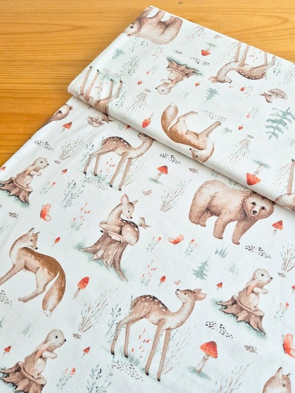 Tela Interlock Animales del Bosque