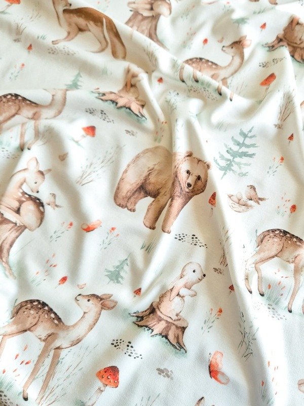 Tela Interlock Animales del Bosque