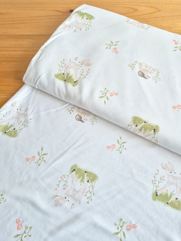 Tela Interlock Ciervo en el Bosque