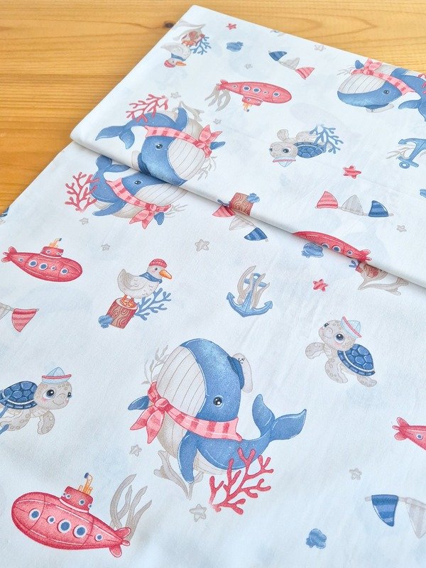 Tela Sarga Ballenas, Tortugas y Submarinos