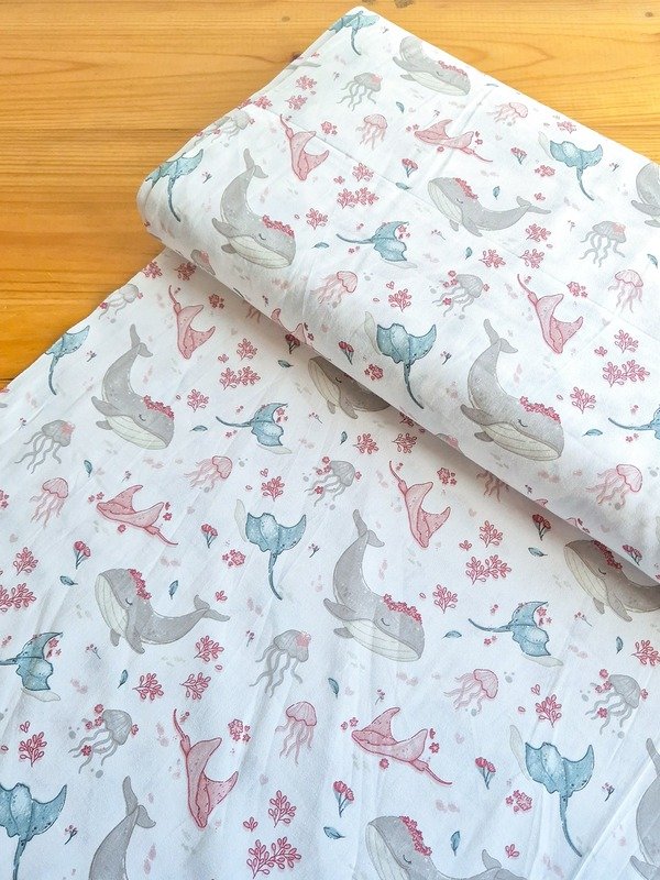 Tela Sarga Vida Marina Pastel