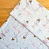 Tela sarga (tela crea), tela de algodón con estampado de bailarinas y lazos rosados para confección, ropa infantil y manualidades en Chile