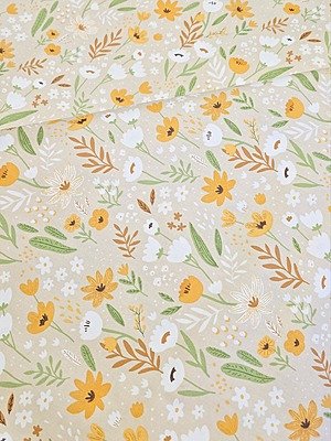 Tela Sarga Floral Tono Amarillo