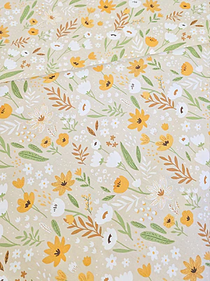 Tela Sarga Floral Tono Amarillo