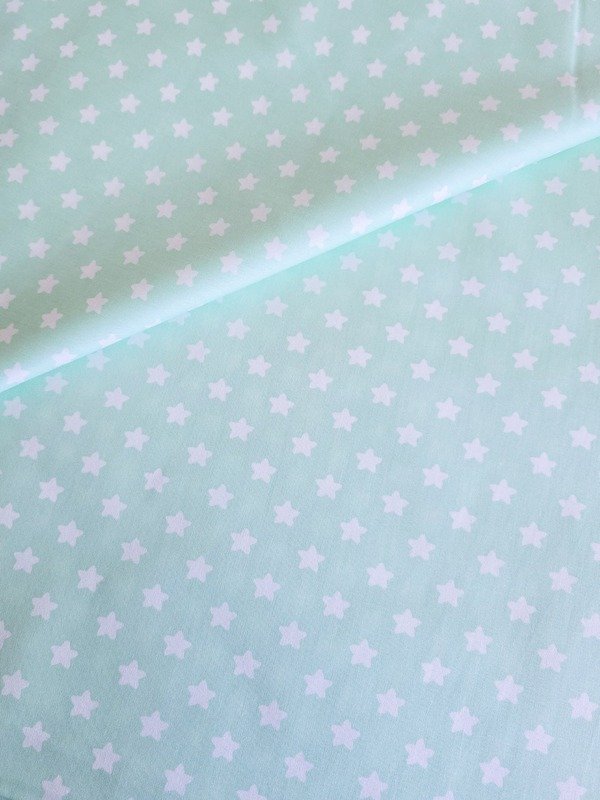 Tela Sarga Estrellas Menta