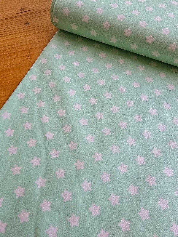 Tela Sarga Estrellas Menta