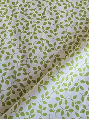 Tela Sarga Hojitas Verde Lima