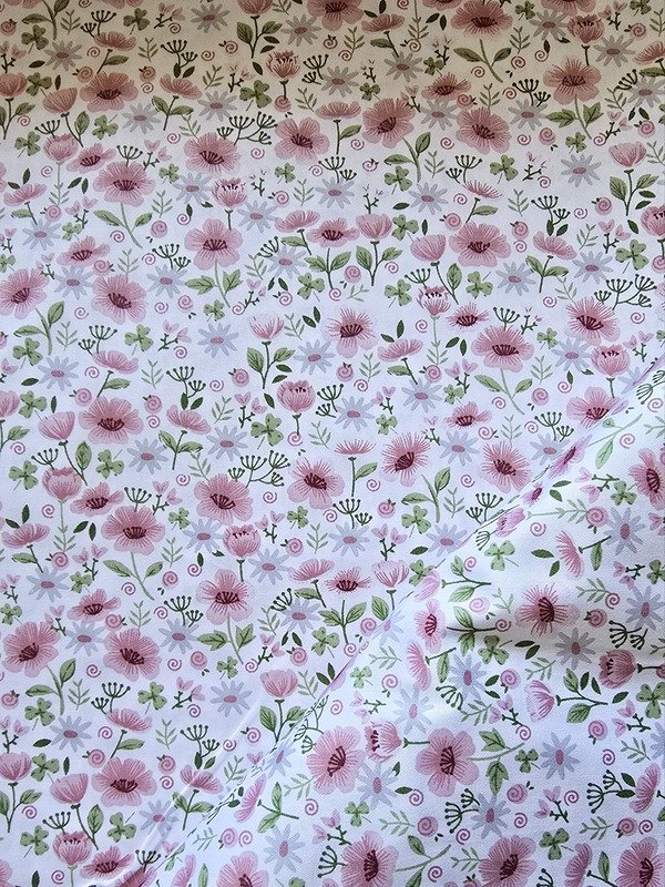 Tela Sarga Floral Rosa