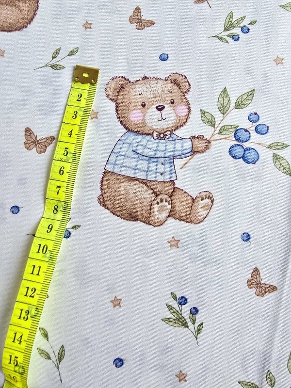 Tela Sarga Ositos y Arándanos