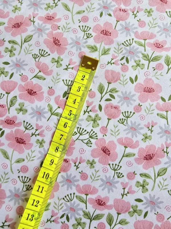 Tela Sarga Floral Rosa