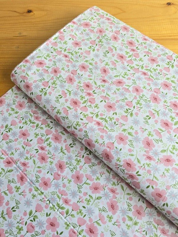 Tela Sarga Floral Rosa