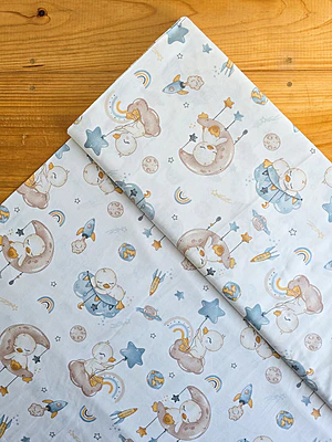 Tela Sarga Patitos y Estrellas