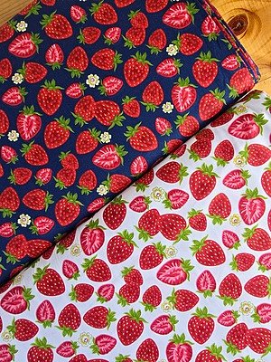 Tela Sarga Frutillas Clásicas