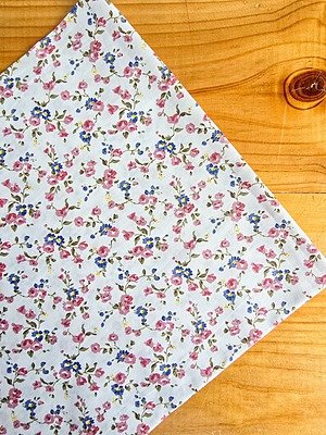 Tela Sarga Mini Flores Rosa y Azul