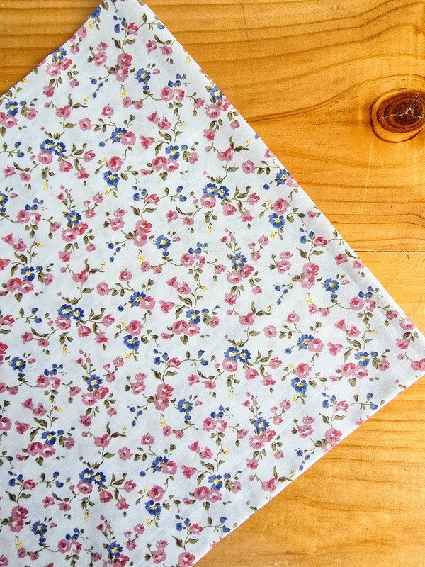 Tela Sarga Mini Flores Rosa y Azul