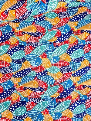 Tela Sarga Peces Multicolor