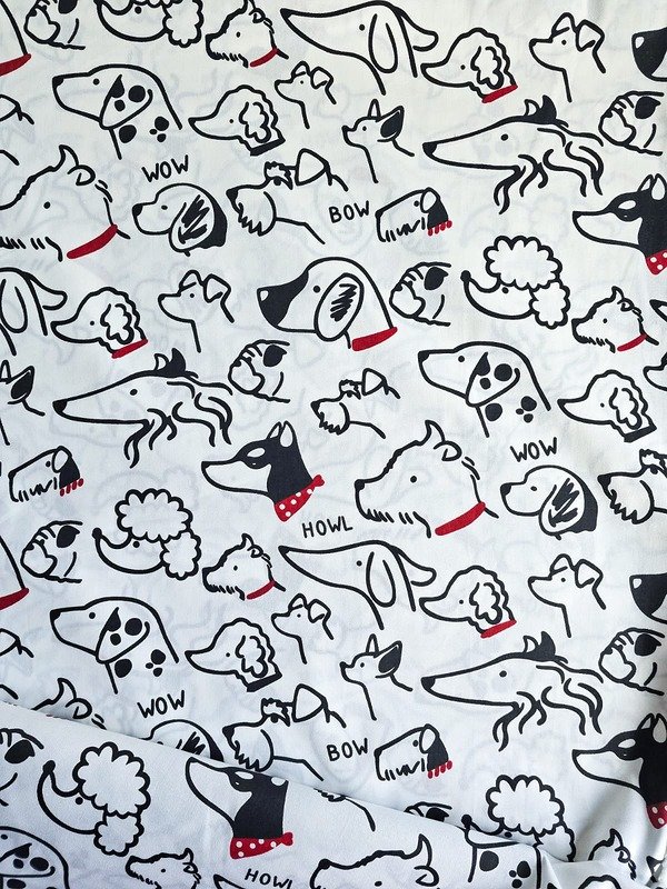 Tela Sarga Perritos en Silueta