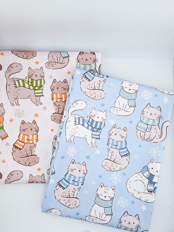 Tela Sarga Gatitos Invernales